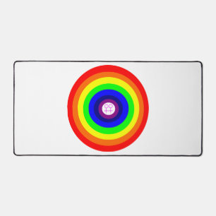 Lesbians Round Rainbow Desk Mat