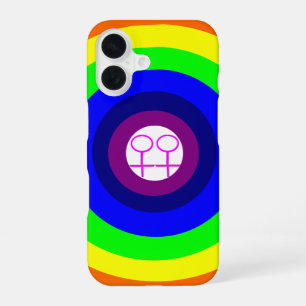 Lesbians Round Rainbow iPhone 16 Case