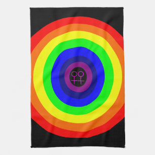 Lesbians Round Rainbow Kitchen Towel