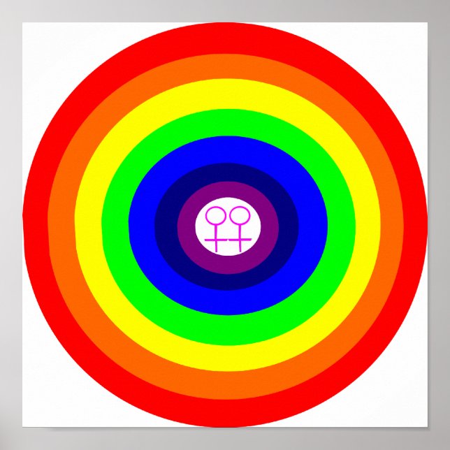 Lesbians Round Rainbow Poster (Front)