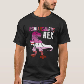 Lesbiansaurus Rex Dinosaur In Lesbian Flag For Les T-Shirt