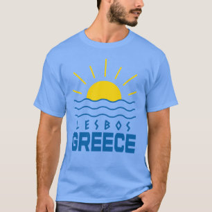 Lesbos Greece Sunshine And Sea Men's Blue T-Shirt