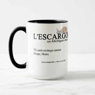 L'ESCARGOT Restaurant on Michigan Avenue, Chicago, Mug