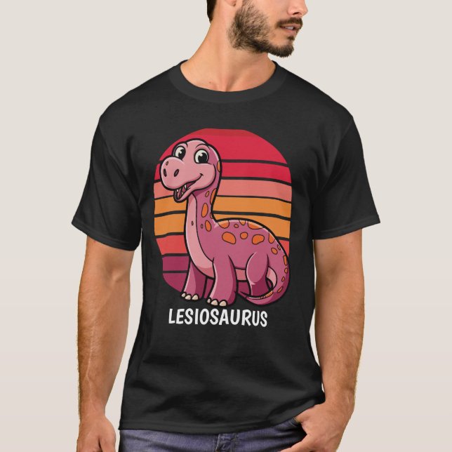 Lesiosaurus Retro Dinosaur Design T-Shirt (Front)