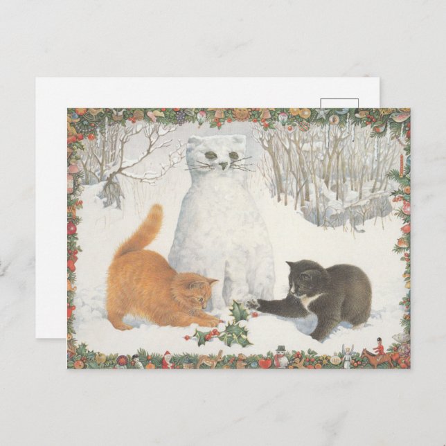 Lesley Anne Ivory Christmas Cat Postcard (Front/Back)