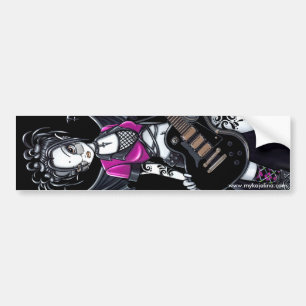 Leslie Gothic Black Beauty Guitar Fairy Bumper Sticker
