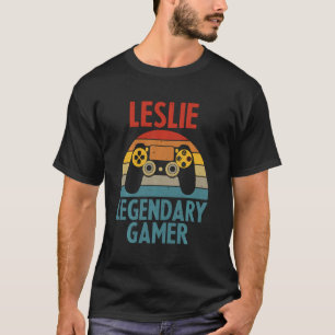 Leslie Name Personalized Funny Gaming Geek Birthd T-Shirt