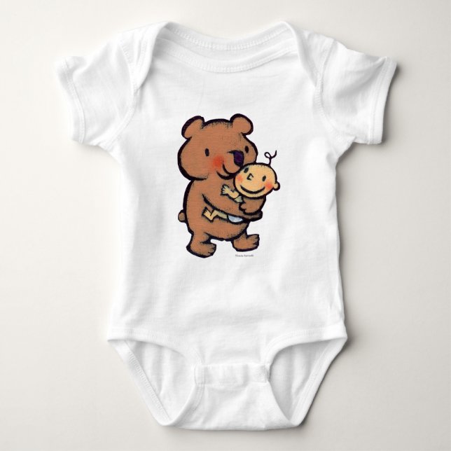 Leslie Patricelli Big Brown Bear Hug Baby Bodysuit (Front)