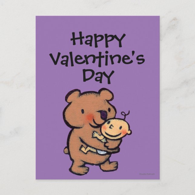 Leslie Patricelli Big Brown Bear Hug Holiday Postcard (Front)