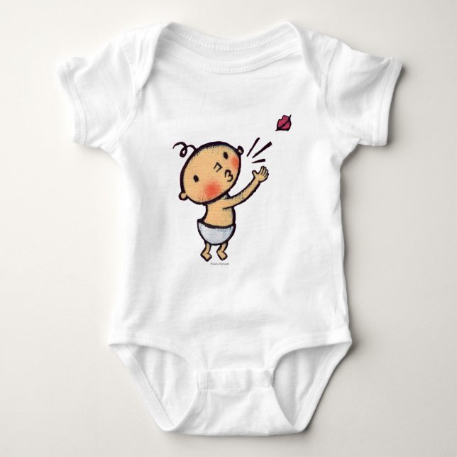 Leslie Patricelli Blow a Kiss Baby Bodysuit (Front)
