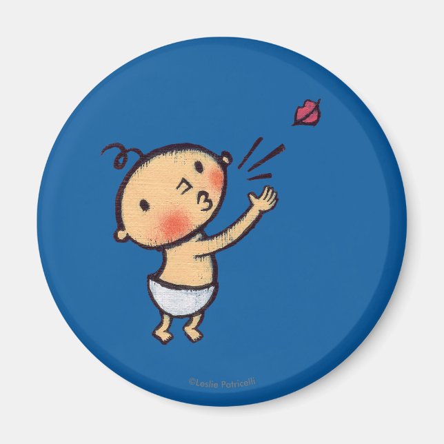 Leslie Patricelli Blow a Kiss Baby Magnet (Front)