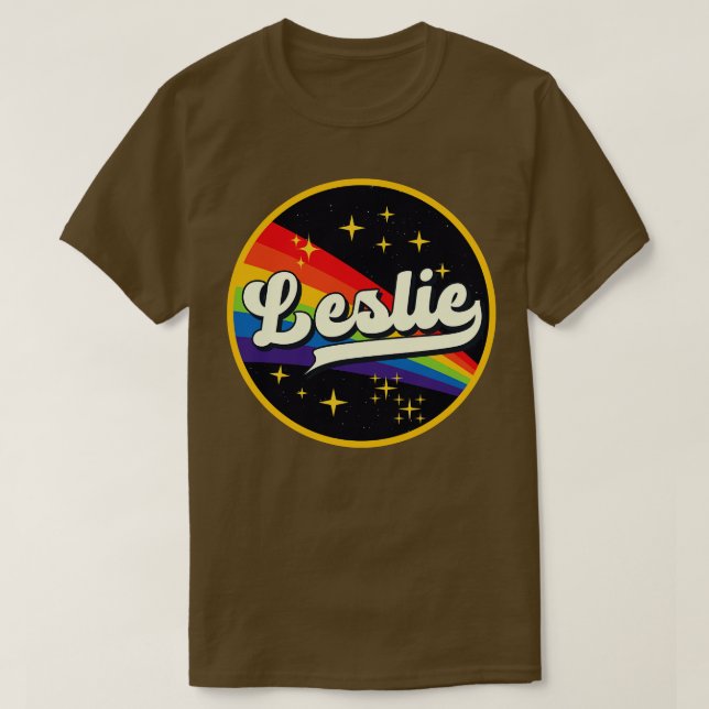 Leslie Rainbow In Space Vintage Style T-Shirt (Design Front)