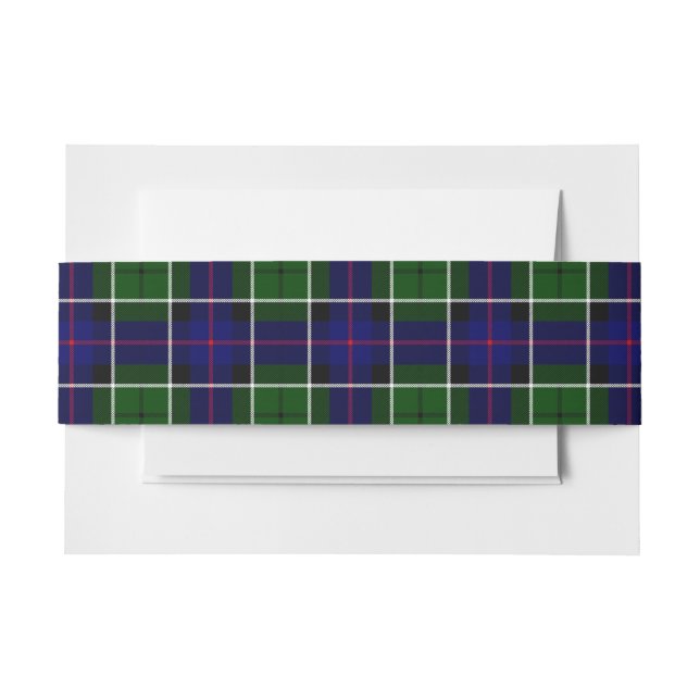 Leslie Scottish Tartan Belly Band Invitation Belly Band (Front Example)