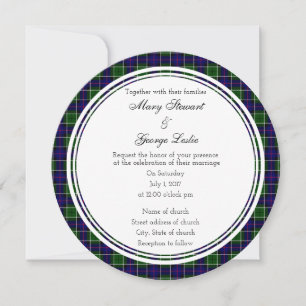Leslie Scottish Wedding Round Invitation