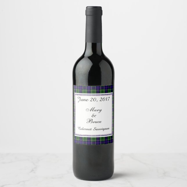 Leslie Scottish Wedding Wine Label (Front)