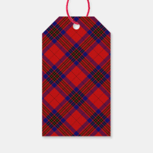 Leslie tartan red blue purple plaid gift tags