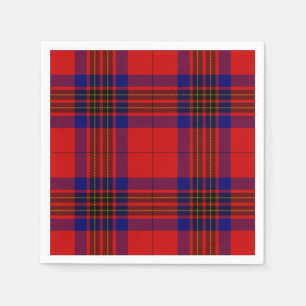 Leslie tartan red blue purple plaid napkin
