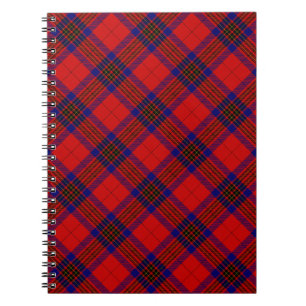 Leslie tartan red blue purple plaid spiral notebook