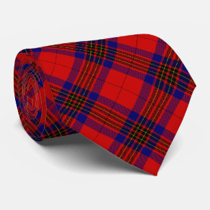 Leslie tartan red blue purple plaid tie