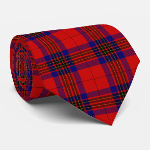 Leslie tartan red blue purple plaid tie