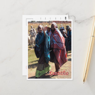 Lesotho - Basotho women - Postcard