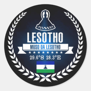 Lesotho Classic Round Sticker