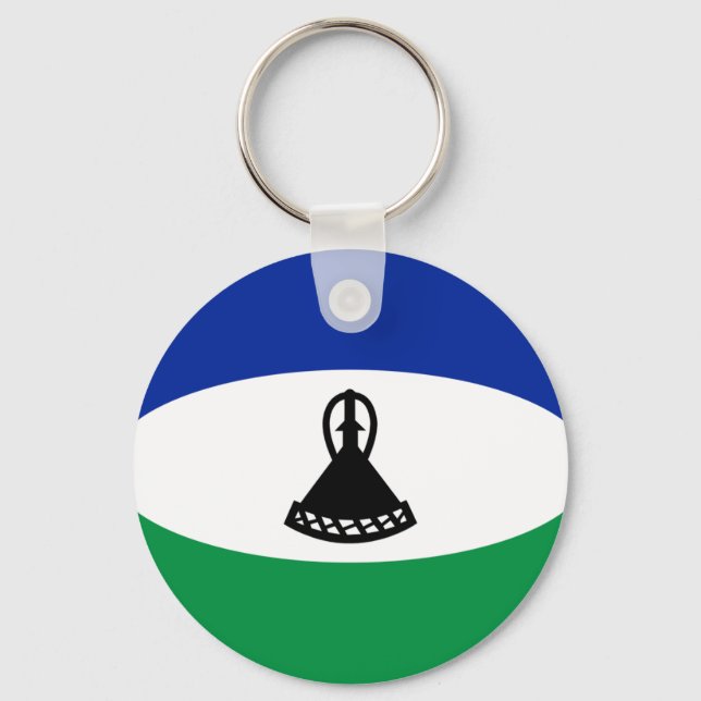 Lesotho Fisheye Flag Keychain (Front)