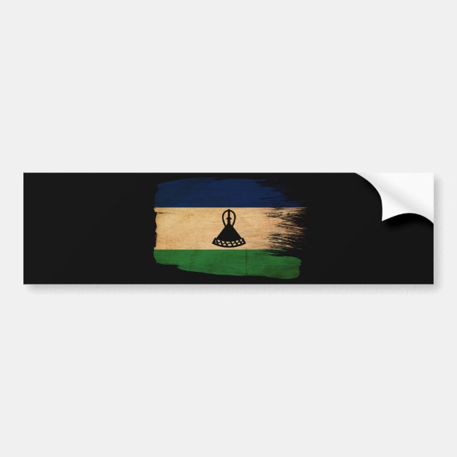 Lesotho Flag Bumper Sticker (Front)