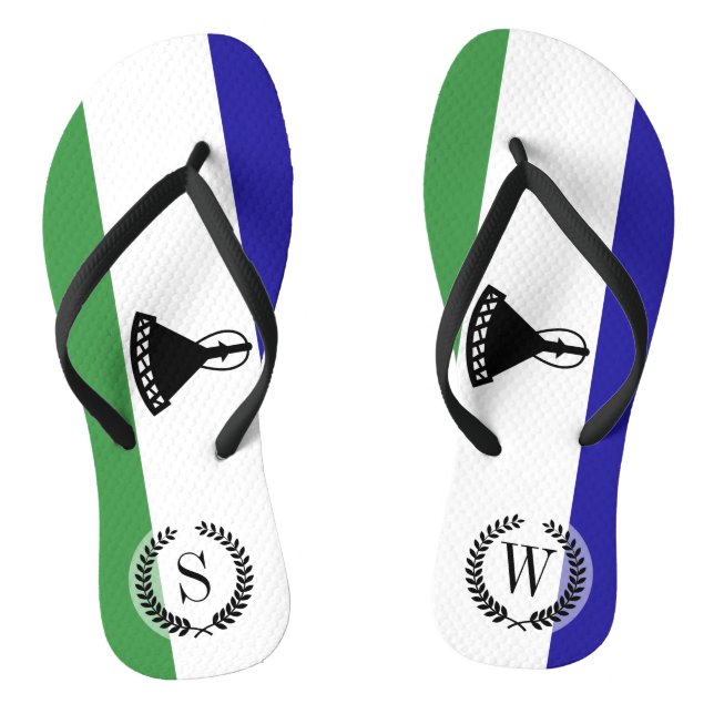 Lesotho Flag Jandals (Footbed)