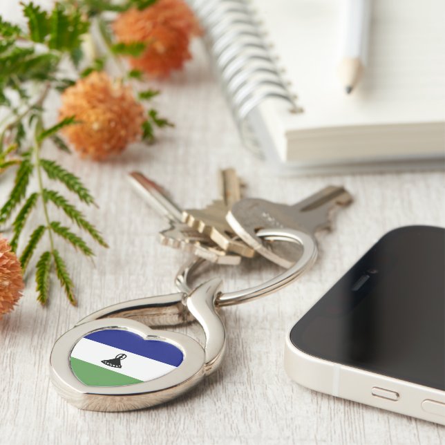 Lesotho flag key ring (Side)