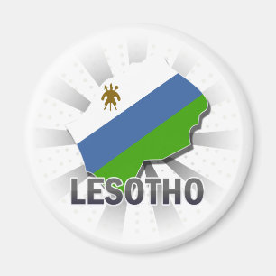 Lesotho Flag Map 2.0 Magnet