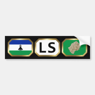 Lesotho Flag Map Code Bumper Sticker
