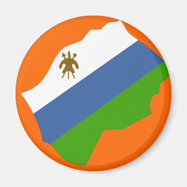 Lesotho flag map magnet (Front)