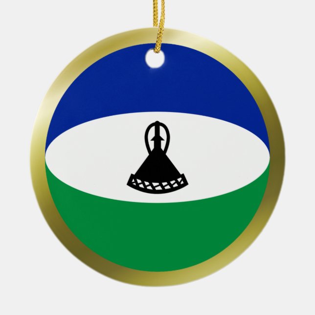 Lesotho Flag Ornament (Front)