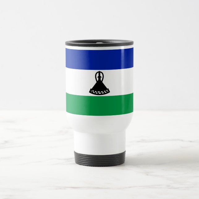 Lesotho Flag Travel Mug (Center)