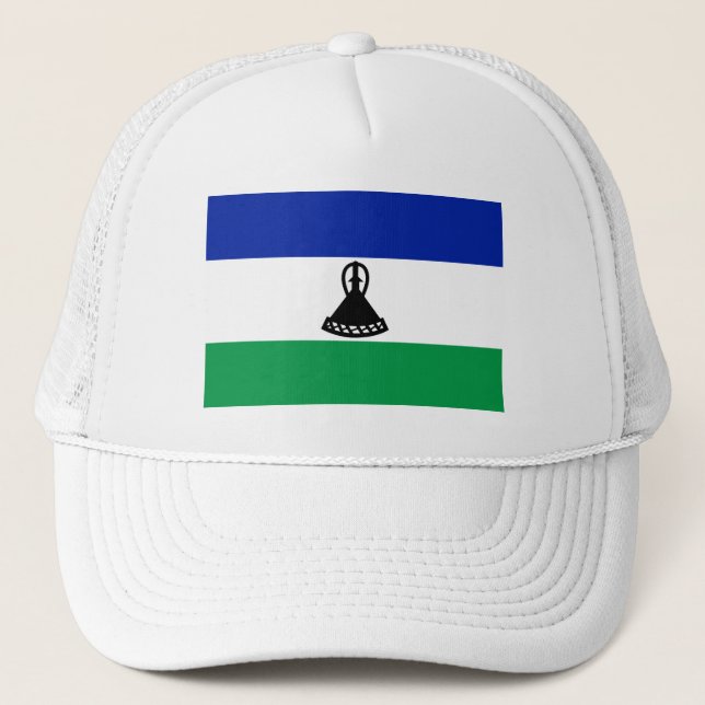 Lesotho Flag Trucker Hat (Front)