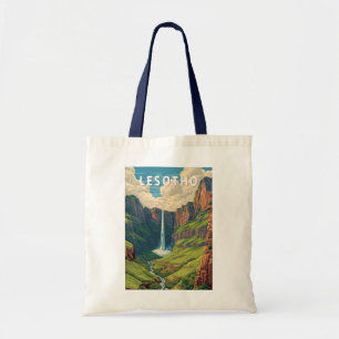 Lesotho Illustration Travel Art Vintage Tote Bag