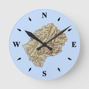 Lesotho Map Clock