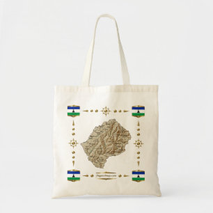 Lesotho Map + Flags Bag