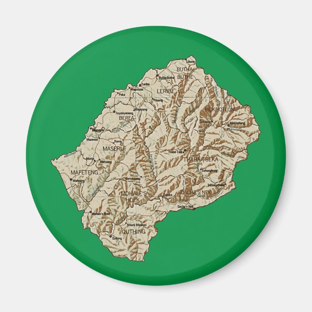 Lesotho Map Magnet (Front)