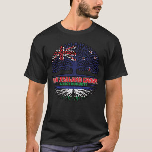 Lesotho New Zealander New Zealand Tree Roots Flag T-Shirt