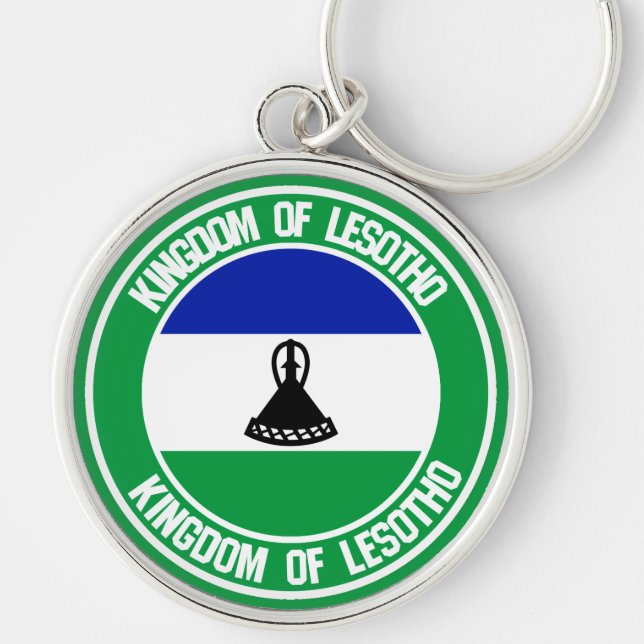 Lesotho Round Emblem Key Ring (Front)