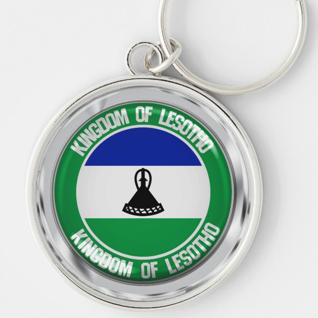 Lesotho Round Emblem Key Ring (Front)