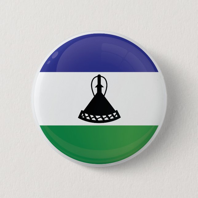 Lesotho  Round Icon Flag  6 Cm Round Badge (Front)