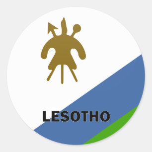 Lesotho Roundel quality Flag Classic Round Sticker