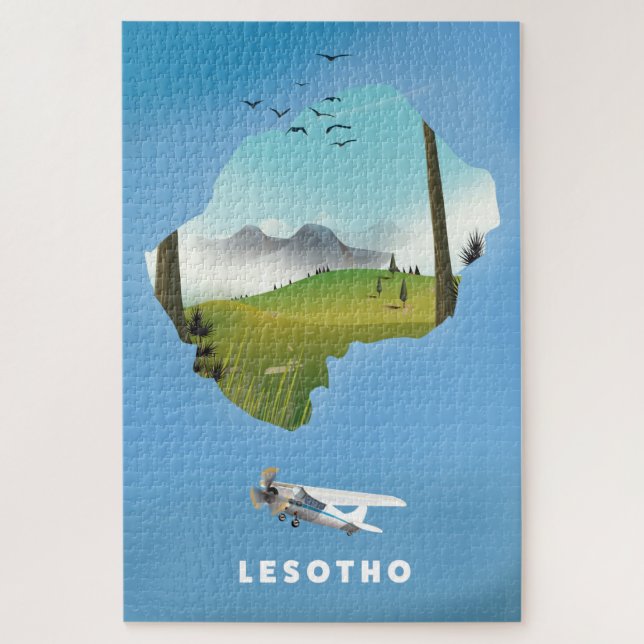 Lesotho South Africa Ski poster Jigsaw Puzzle (Vertical)