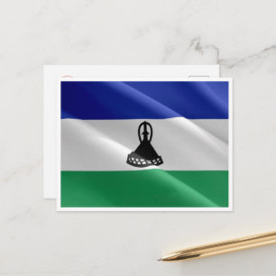 Lesotho - Waving Flag - Postcard