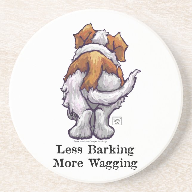 Less Barking, More Wagging Coaster (Front)
