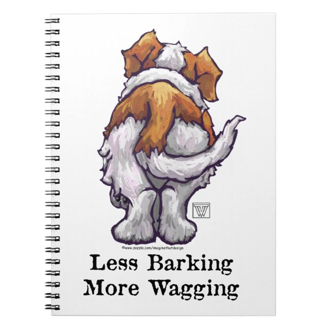 Less Barking, More Wagging Spiral Notebook (Front)