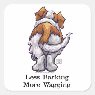 Less Barking, More Wagging Square Sticker